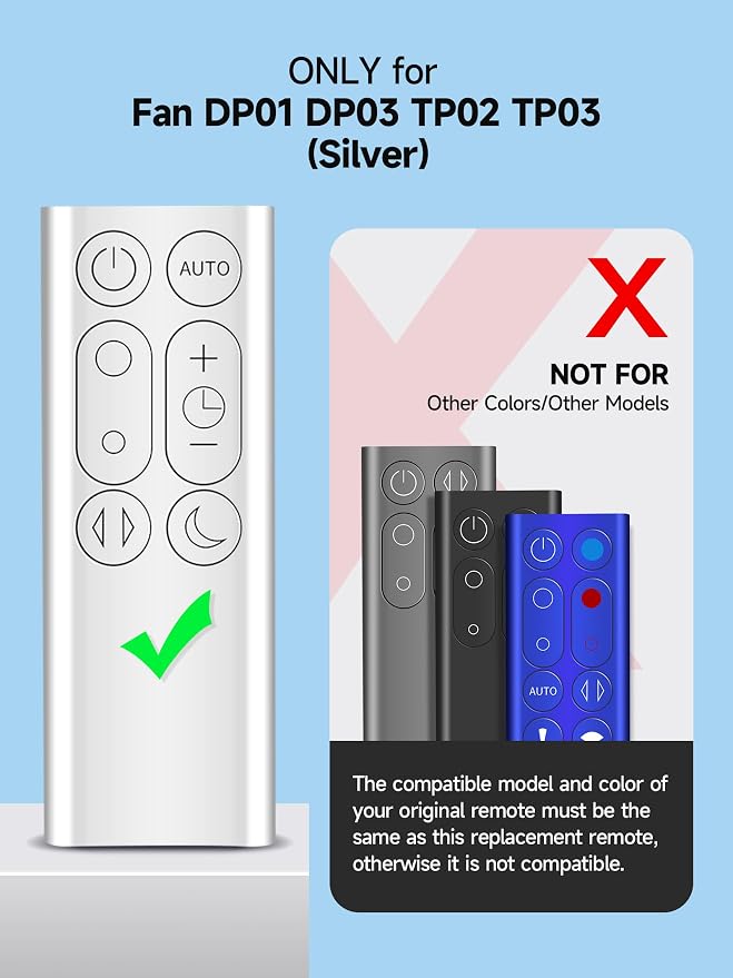 Replacement Remote Control for Dyson DP01 DP03 TP02 TP03 Compatible - Image 3