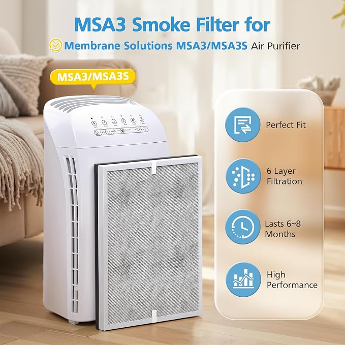 MSA3 Smoke Air Purifier Filter Replacement, Compatible - Image 2