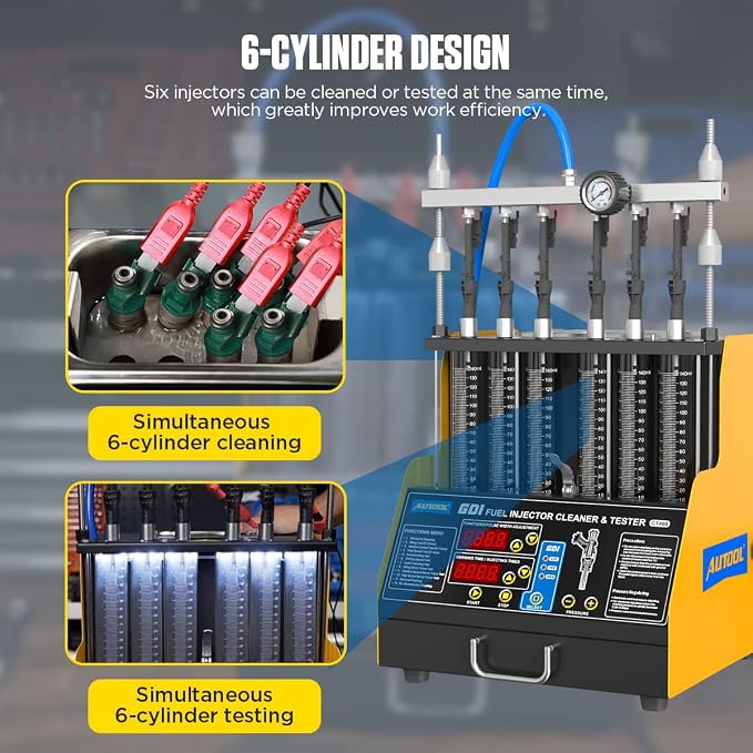 AUTOOL GDI Fuel Injector Cleaner & Tester 110V Ultrasonic Wave Fuel Injection - Image 7