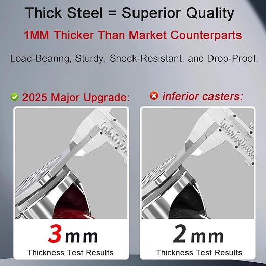 4 inch Casters Load 2400lbs -Includes 2 Sets of Adaptive Screws -Lockable - Image 6