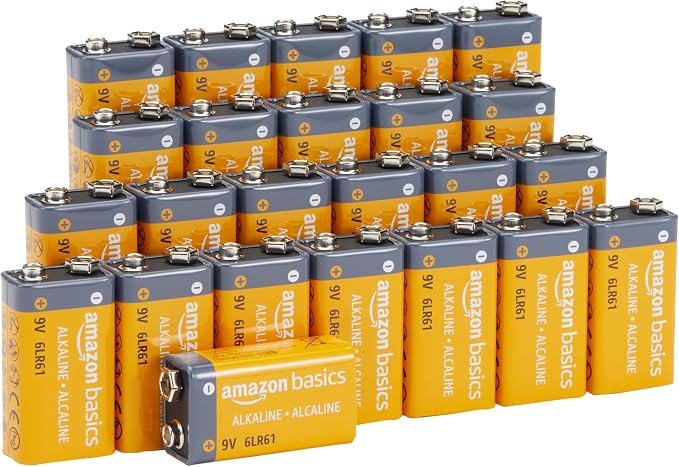 Amazon Basics 24-Pack 9V Alkaline Batteries by AmazonBasics