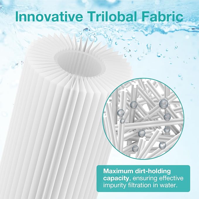 SimPure 10"x2.5" Pleated Polyester Sediment Water Filter Replacement Cartridge - Image 3