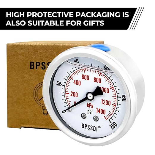 0-200 Psi Glycerin Liquid Filled Low Pressure Gauge, 2.5" Dial Size, 1/4" G - Image 5