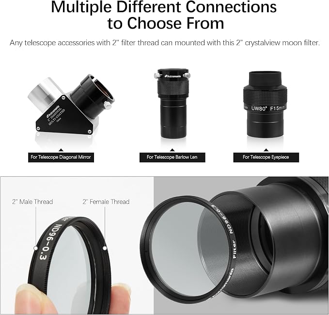 Astromania Telescope Moon Filter 2 inch, Neutral Density Telescope Filter - Image 5