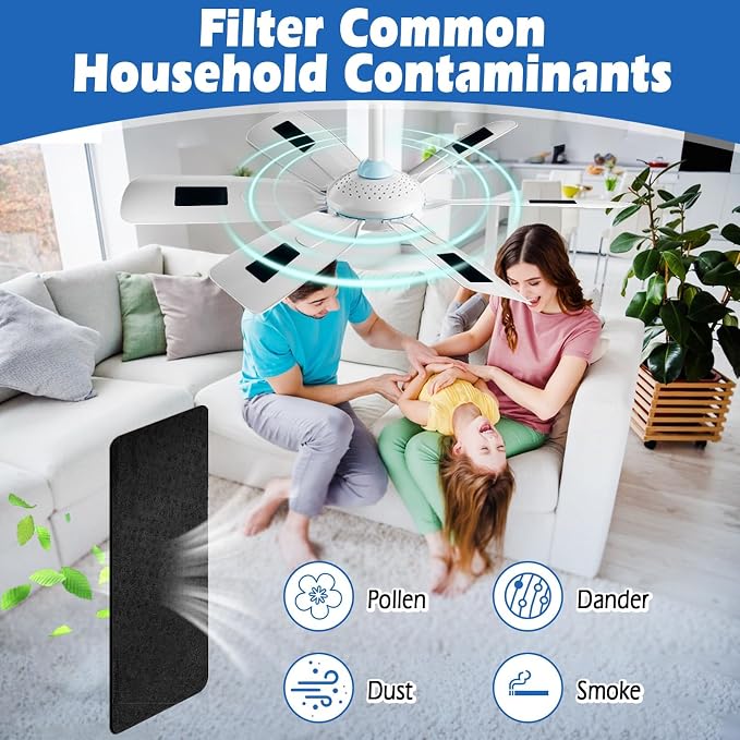 Ceiling Fan Filters for Blades 6 Pack Fan Blade Air Purifier Pads Easy-Stick - Image 5