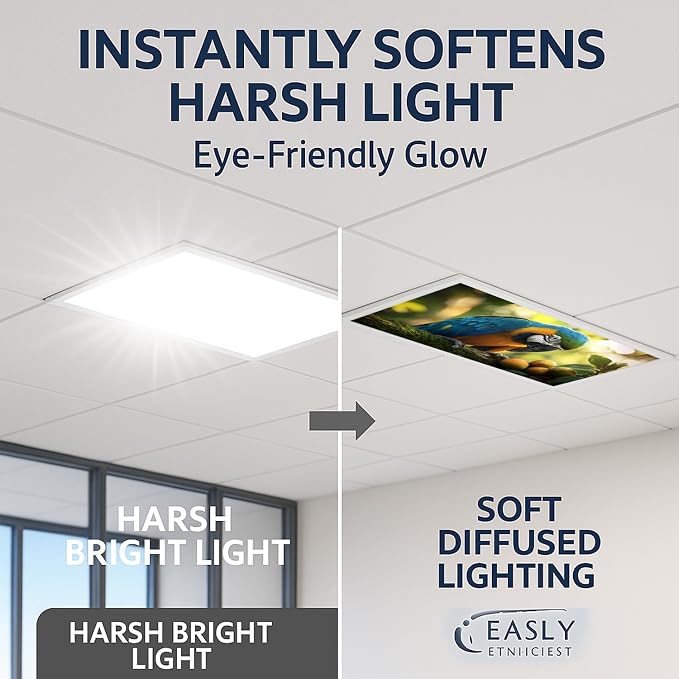2 Pack Fluorescent Light Covers 4x2 ft Magnetic Light Covers - Image 2
