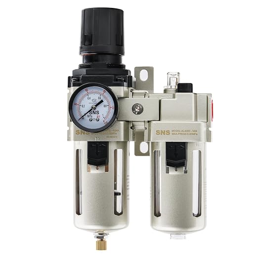 SNS 1/2" NPT Compressed Air Filter Regulator Lubricator Two Units Combo FRL by SNS