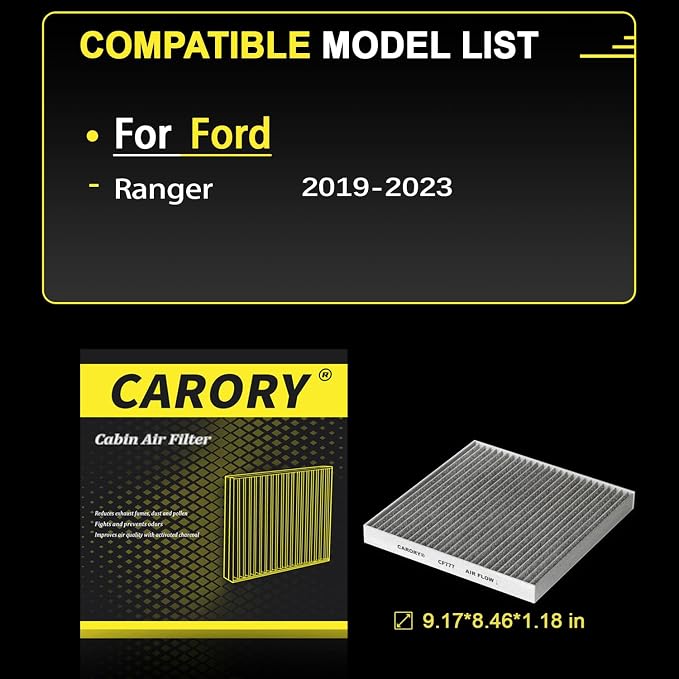 CARORY Cabin Air Filter w/Activated Carbon - Image 3