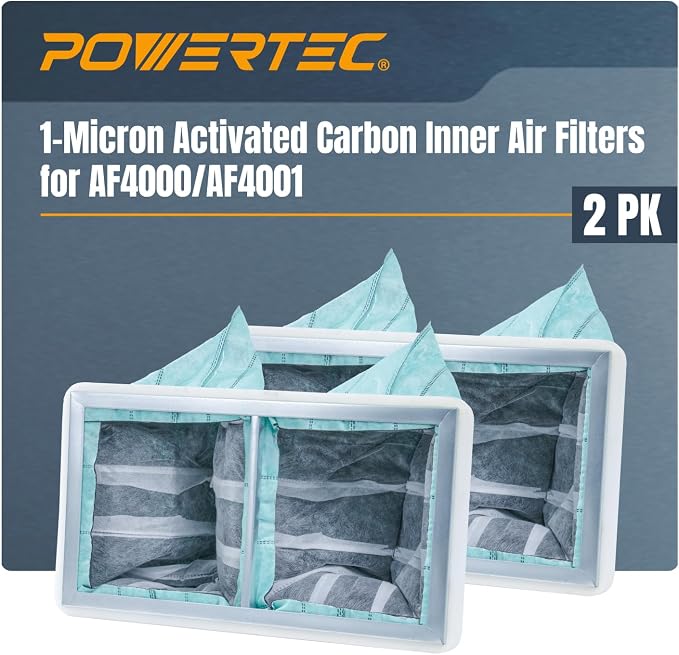 POWERTEC 1 Micron Activated Carbon Inner Air Filters by POWERTEC