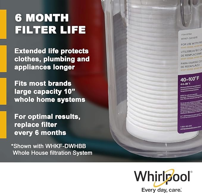Whirlpool Whole House Large Capacity Sediment Filter WHKF-GD25BB, Full Case of - Image 5
