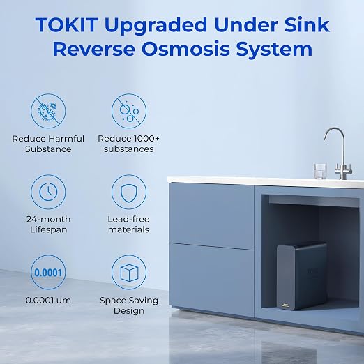 TOKIT UV Reverse Osmosis Water Filter, U2 Pro Under Sink Water Filter System - Image 5