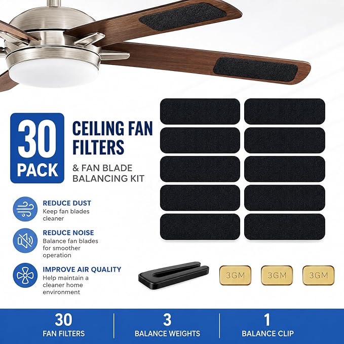 30 Pack Ceiling Fan Filters for Blades - Image 2