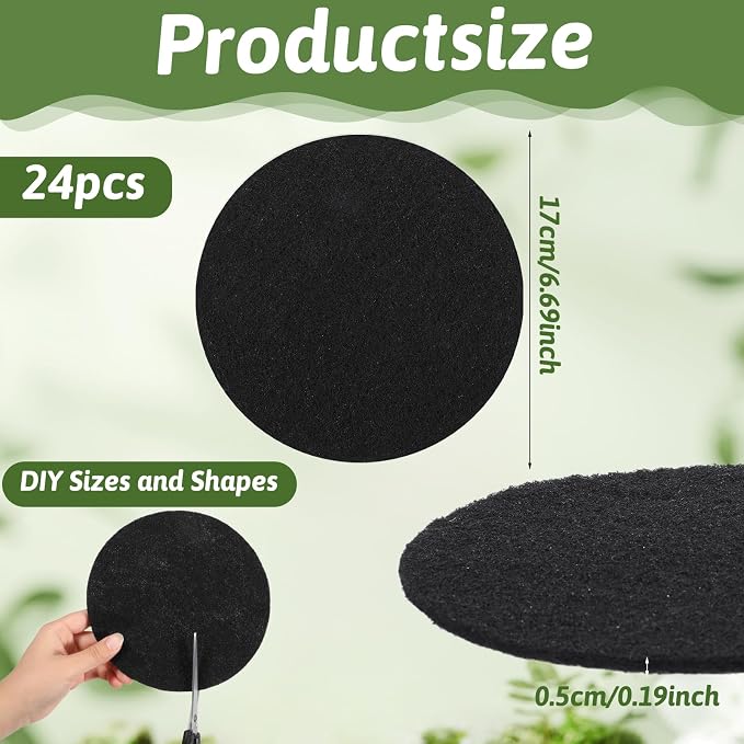 24 Pack Compost Bin Filter, 6.7 Inch Charcoal Filters - Image 2