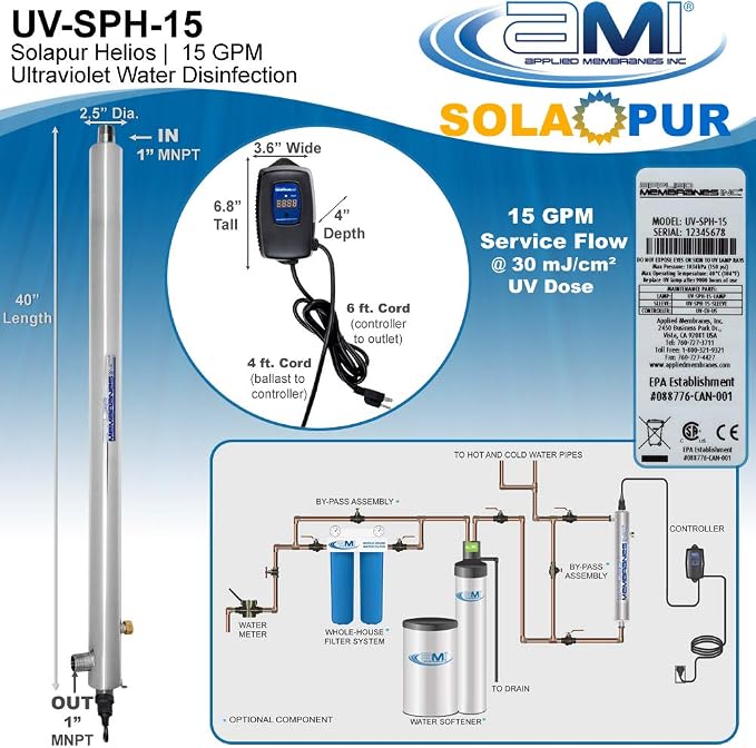 APPLIED MEMBRANES INC. Solapur Whole House Ultraviolet Water Purifier UV - Image 3