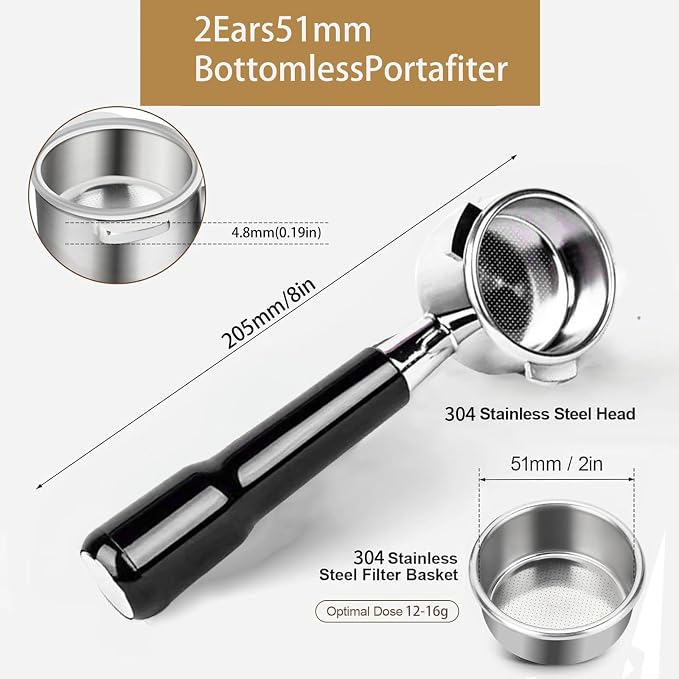 51mm Bottomless Portable Filter, 2 Ears, - Image 2