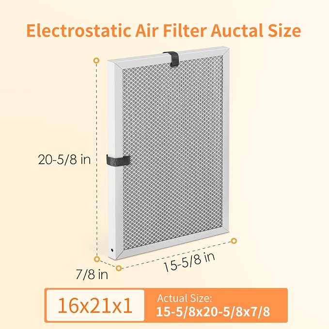 2-Pack 16x21x1 MERV 8 Reusable & Washable Electrostatic Air Filters - Image 2