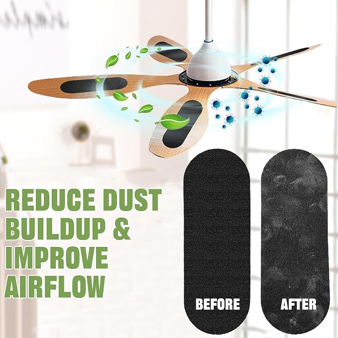 18PCS Ceiling Fan Filters for Blades, Premium Coconut Shell Activated Carbon - Image 6