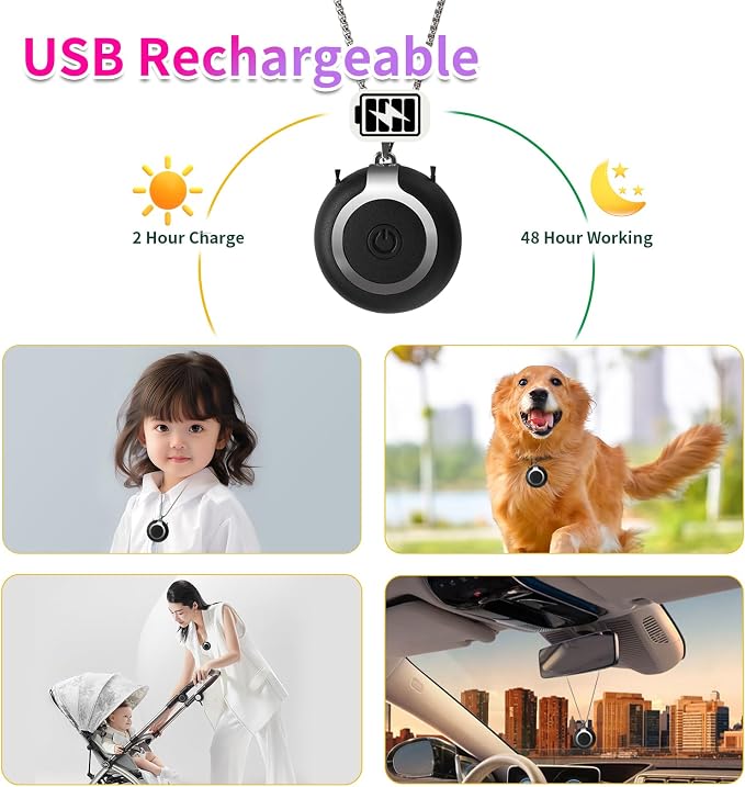 Rechargeable Ionizer Air Purifier, Wearable Air Purifier, Mini Necklace Air - Image 2