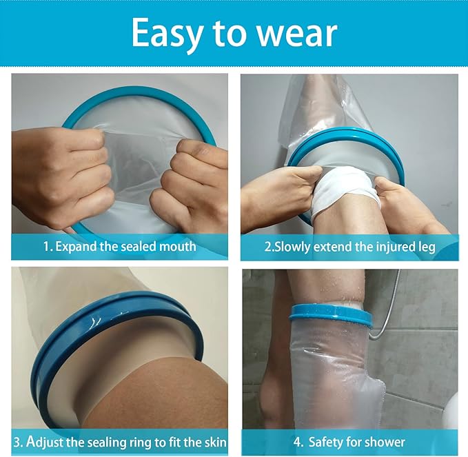 100% Waterproof Kid Leg Cast Cover for Showering, Reusable Kid Short Leg Cast Protector, Cast Covers for Shower Leg, Cast Bag for Shower, Cast Cover for Showering Foot (18inch)