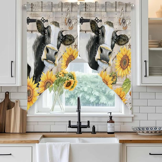 Yellow Sunflowers Swag Valances - Image 2