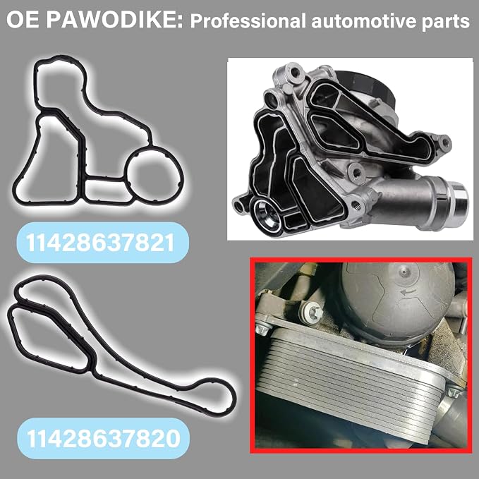 OEM Parts 2pcs, N55 N54 N52 N51 N20 Engine Oil Filter Housing Gasket kit - Image 5