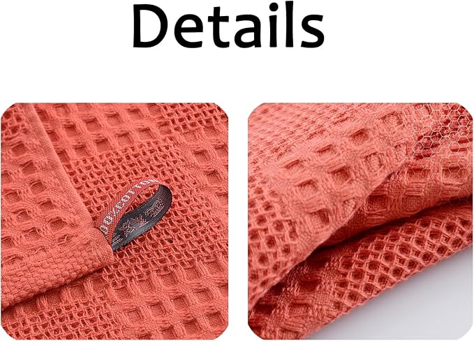 Waffle Weave Cotton Washing Cloth Ultra Soft and Absorbent Washcloths for Bathroom Kitchen and Gym Natural Cotton (6, Mixed)