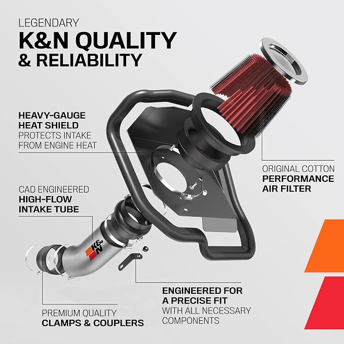 K&N Cold Air Intake Kit: Increase Acceleration & Towing Power, Guaranteed to - Image 2