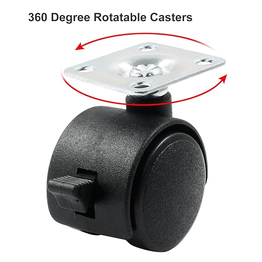 4pcs 1 Inch Swivel Caster Wheels, Heavy Duty Swivel Plate Casters Wheel - Image 3