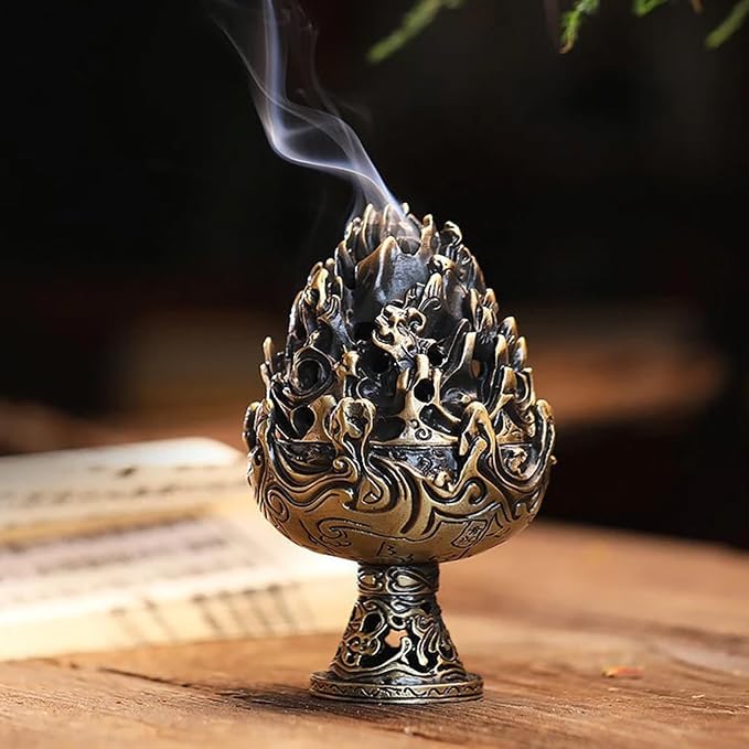 3 PCS Mini Brass Lotus Incense Holder, Small Flower Vintage Cone Incense Burner - Image 5