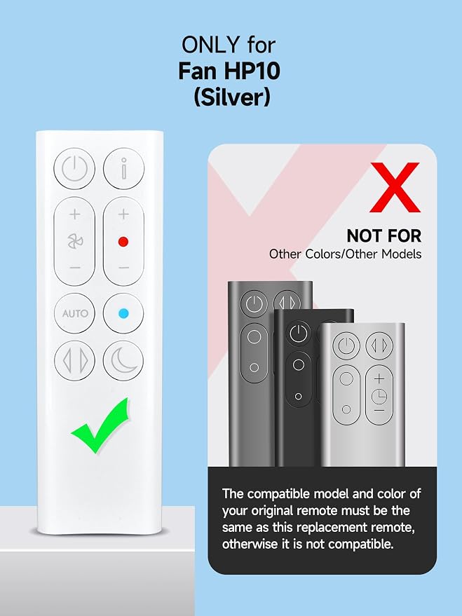 Replacement Remote for Dyson HP10 Hot+Cool Gen1 Air Purifier-Silvery | Easy - Image 3
