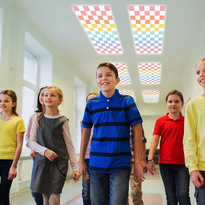 6Pcs Classroom Light Covers for Fluorescent Lights, Magnetic 2x4 FT Ceiling - Image 6