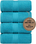 Hand Towels Set of 4 - Extra Soft &%100 Cotton, Large (16"x 28") Decorative, Luxury, Plush - Versatile, Perfect as Hotel Quality Towel, Soft Face Towels, Large Hand Towels - Turqoise