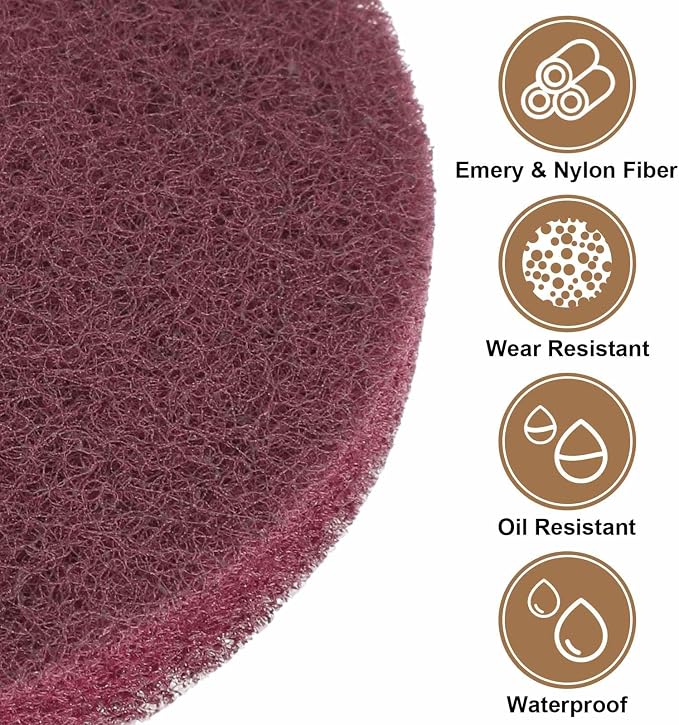 HARFINGTON 24pcs Scrubber Scouring Pads 500 Grits 4 Inch Drill Power Brush Hoop - Image 4