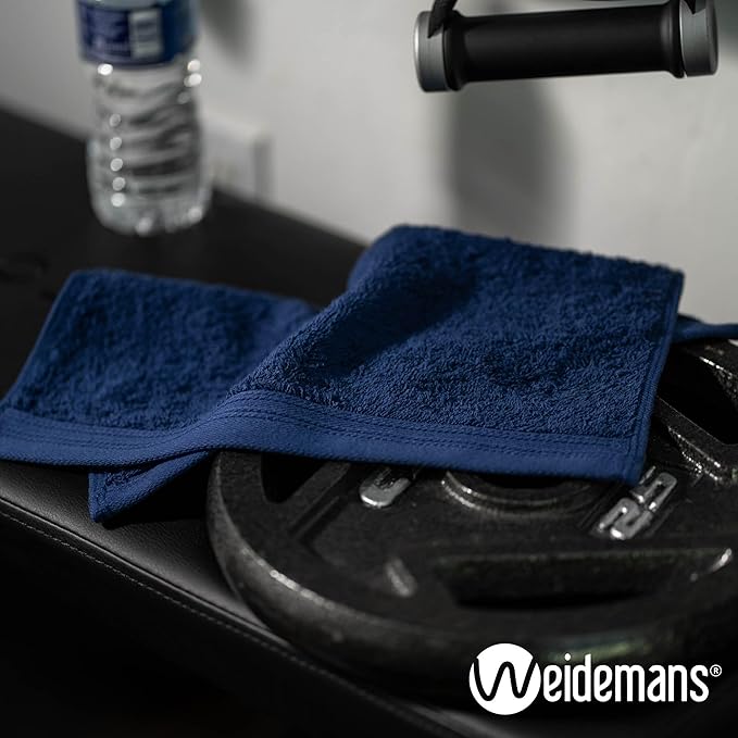 100% Cotton Washcloths Set 13” x 13” | Navy Blue Towels | Set of 6 Ultra Soft and Highly Absorbent Washcloths Sets for Bathroom, Gym, Spa | Machine Washable Face Towel