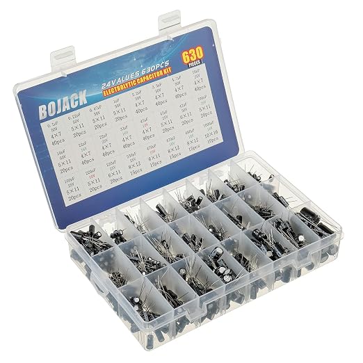 BOJACK 24Value 630pcs Aluminum Electrolytic Capacitor Assortment Box Kit Range - Image 2