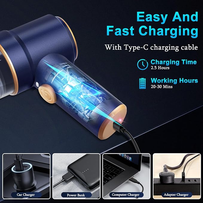 KMM Handheld Car Vacuum Cleaner, 9000Pa Vacuum Cleaner and Air Duster, 120W - Image 4