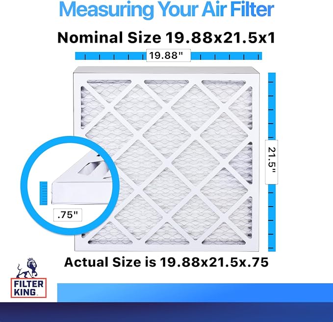 Filter King 19.88x21.5x1 Air Filter | 6-PACK | MERV 8 HVAC Pleated A/C Furnace - Image 2