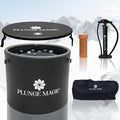 Cold Plunge Tub Inflatable Ice Bath Tub With Cover for Athletes Portable & XXL Size Black, Water Chiller Compatible (Black-Round)
