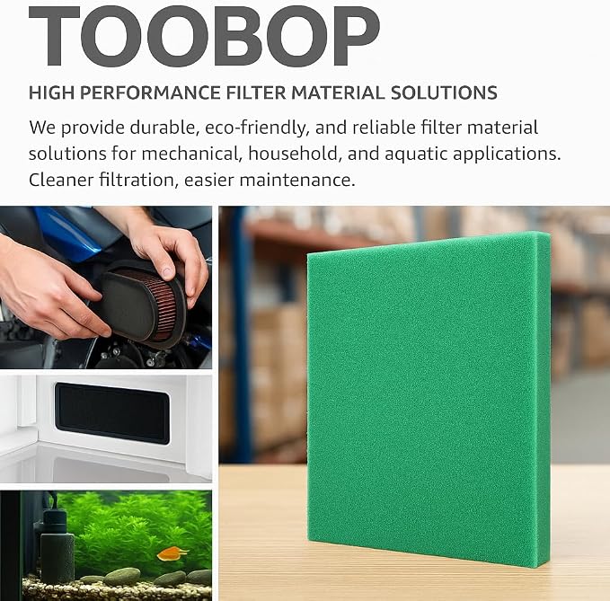 Universal Foam Air Filter Material Sheet – 14" x 17" x 5/8", 65 PPI Green Fine - Image 2