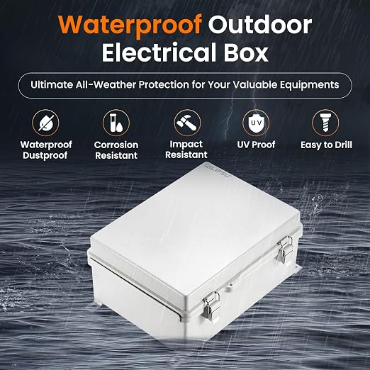 QILIPSU Outdoor Electrical Box, 11.4"x7.5"x5.5" Waterproof Junction Box IP67 - Image 2