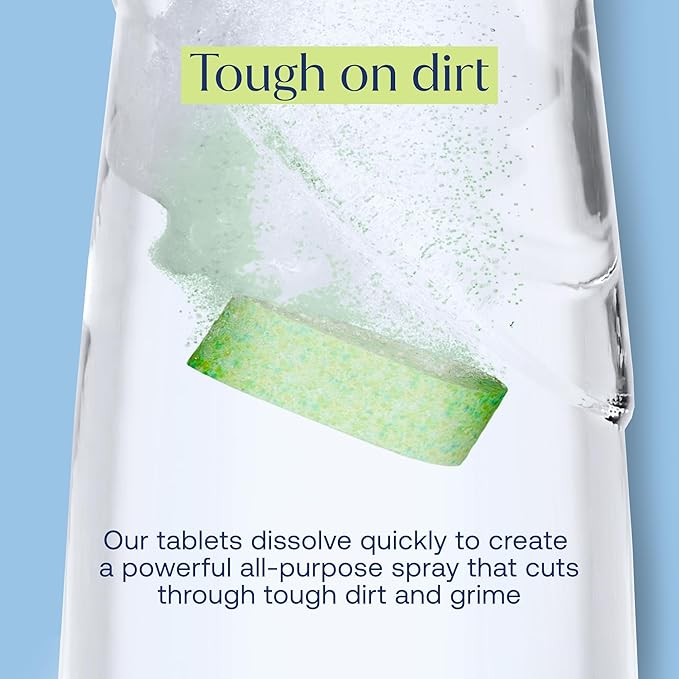Fab Tab Bathroom Cleaner, Eco-Conscious Cleaning Tablets for Sparkling Bathrooms, Powerful Grime Remover, Citrus Scent, No Harmful Chemicals, Economical Refills - 12 Tablets (bottle not included)