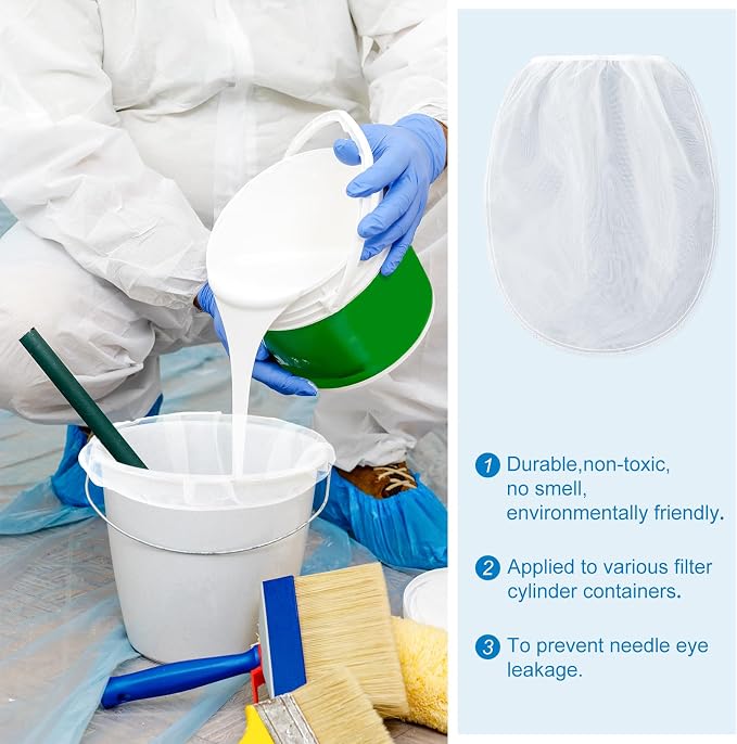 Boao 120 Pieces Paint Strainer Bags White Fine Mesh Filters Bag Bucket Elastic - Image 5