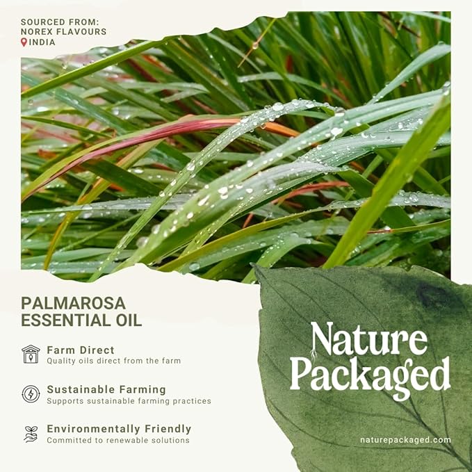 Palmarosa Essential Oil Direct from Norex Flavours India for Skin and Aromatherapy - Aceite de Palmarosa for Candle Scent for Candlemaking and Soaps (8oz)