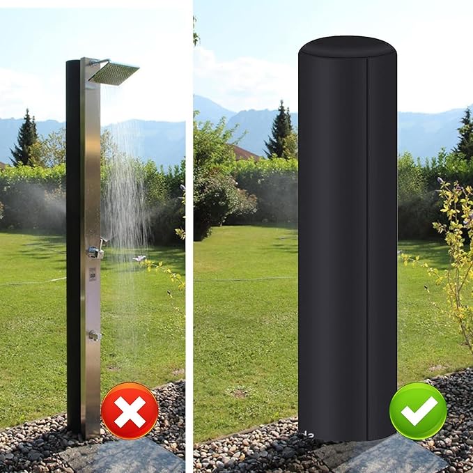 Outdoor Solar Shower, Heavy Duty Cover, 90.6x26.4 Inches Protective Cover with Windproof Design, Durable Material Shield, Camping Gear with Easy Installation, Adventure Supplies for Patio