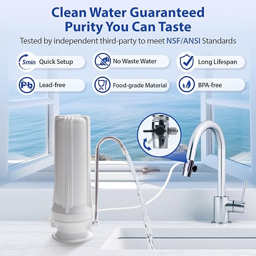 iSpring CKC1-NC SGS-Tested Countertop Water Filter, Drinking Water Filtration - Image 4