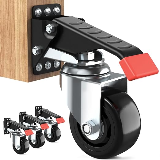 SPACEKEEPER Workbench Casters kit 920 Lbs Retractable Casters Heavy Duty Bench by SPACEKEEPER