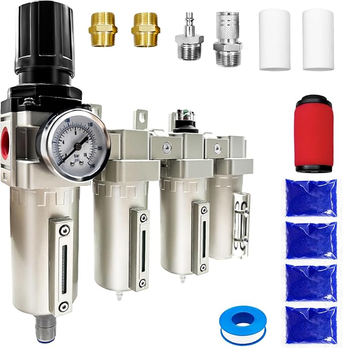 Upgraded 3/4" NPT Industrial Grade 4 Stage Air Drying System, Particulate Filter by Unknown