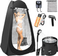 Portable Hot Shower Tent for Camping,Pop Up Privacy Tent with Rechargeable Camping Shower with 2000w Immersion Water Heater
