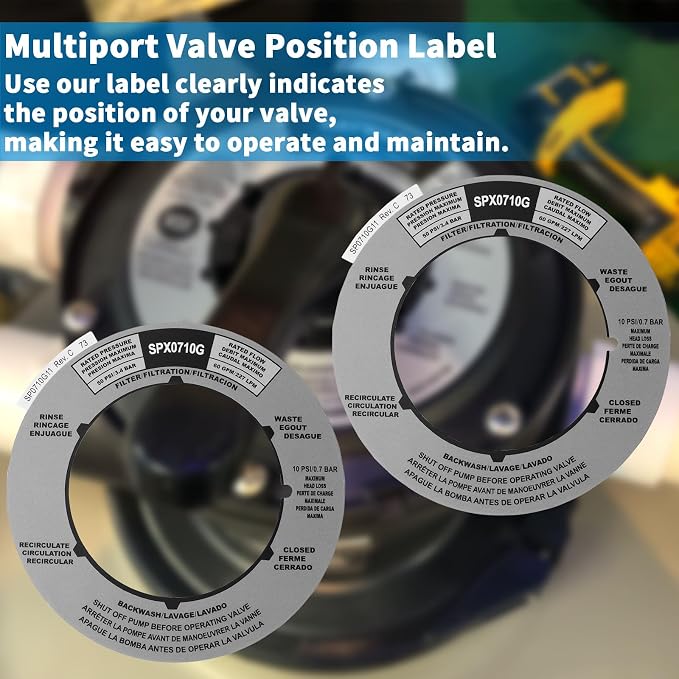 SPX0710G Sand Filter Valve Label Sticker Compatible - Image 7