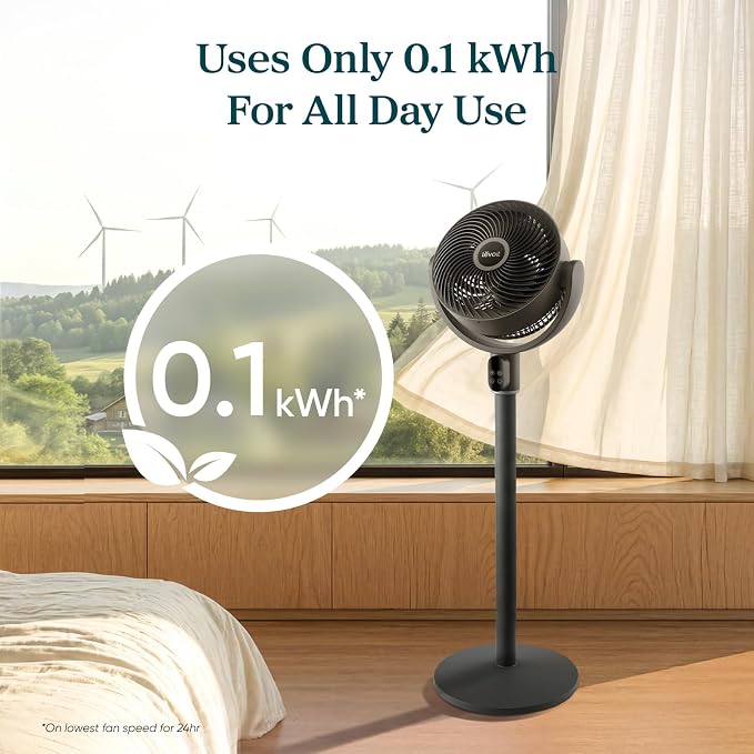 LEVOIT Standing Fan for Bedroom, 90° Oscillating Pedestal Fan, 20dB Quiet for - Image 5